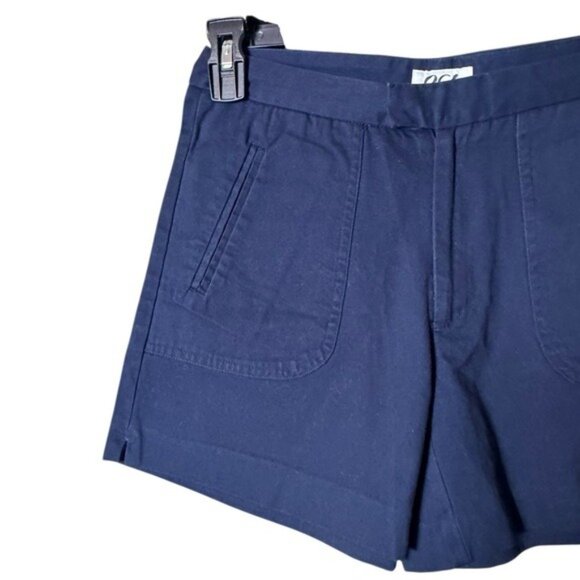Womens Chino Shorts Size 5 Preppy Y2K Mid Rise Navy Blue Academia - Picture 3 of 7